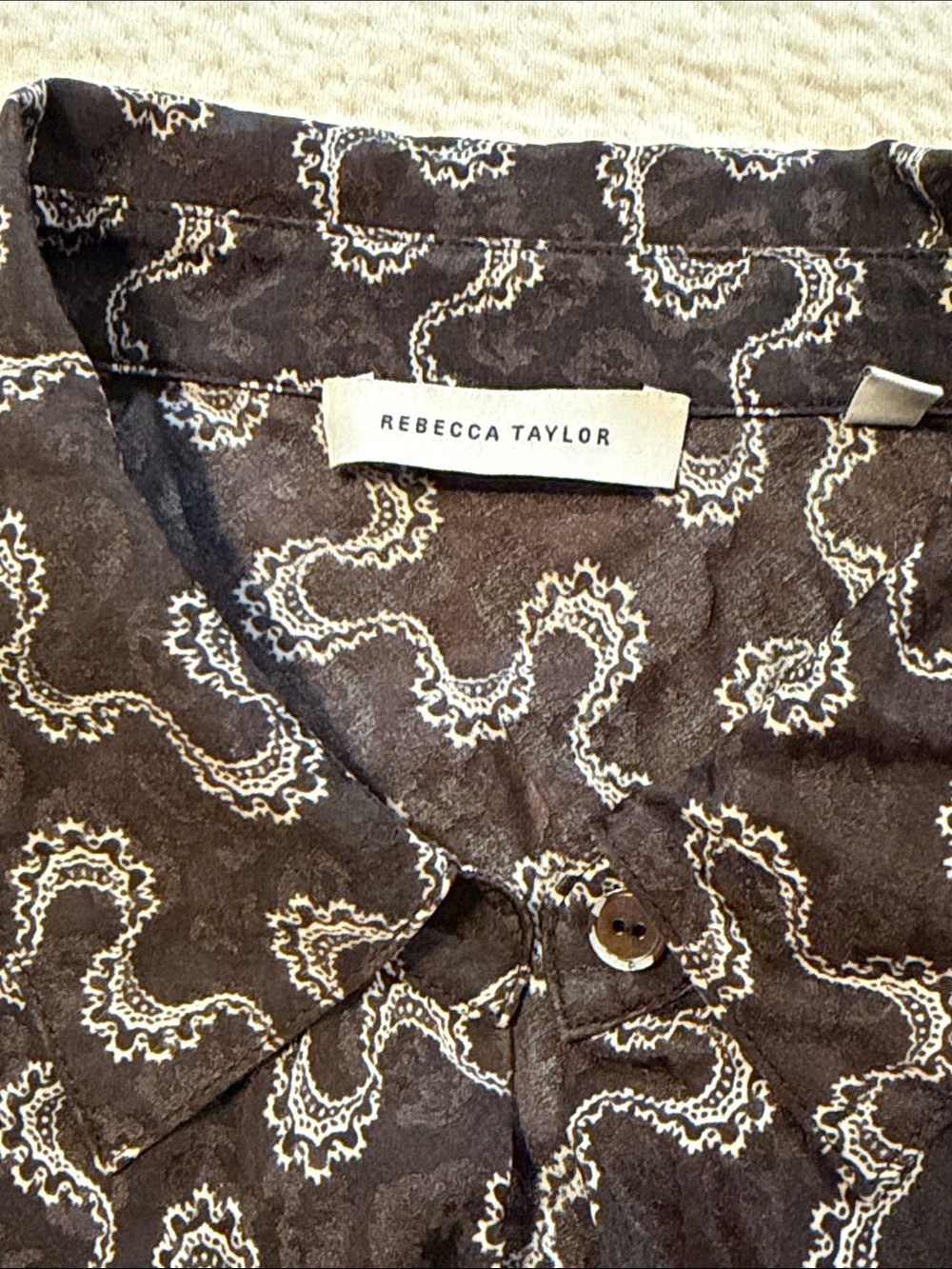 Rebecca Taylor Silk Button-Up Shirt S - Picture 1 of 7